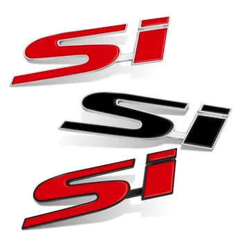 1шт 3D Логотип SI Крыло Хвост Металлический Боковой Значок Автомобиля Креативное Украшение Заднего Бампера Багажника Эмблема Наклейка Для Honda Civic Accord
