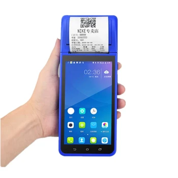 ZJ-6000 Портативный 5,5-дюймовый HD Bluetooth WIFI Сканер Штрих-кода Android 8.1 PDA POS-принтер Мобильный Термопринтер Для Чеков
