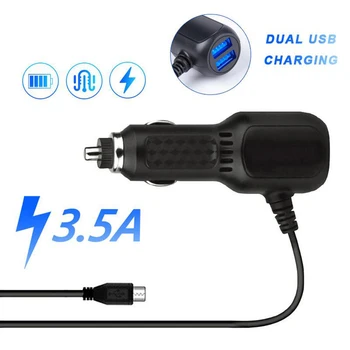Автомобильное зарядное устройство ABS Dash Cam 12v - 24v 2в1, многофункциональный кабель для зарядки видеорегистратора с синей светодиодной подсветкой, Многофункциональный дисплей напряжения