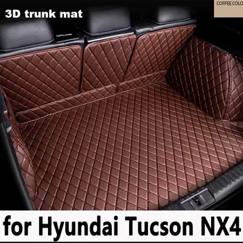 Кожаные Коврики Для Багажника Автомобиля Автомобильный Коврик Для Hyundai Tucson NX4 2022 2023 Выделенный Окруженный Коврик Для Багажника Coche Car Accessorie Storage Pad