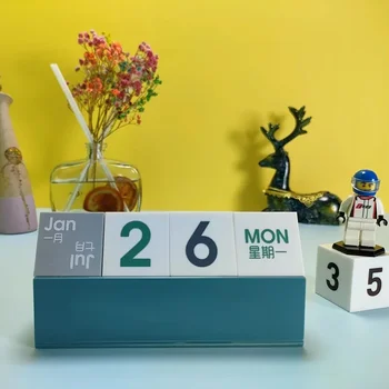 Минималистичный Пластиковый Блок настольного календаря Креативный Вечный Календарь Месяц Дата Ежедневник Офис Украшение дома Фотография