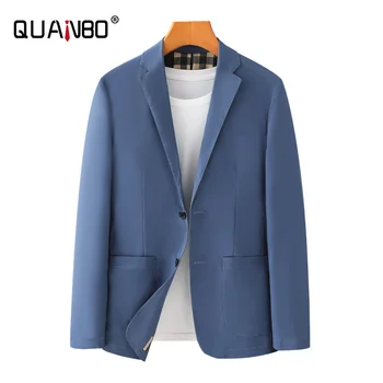 Мужское пальто высшего качества, модный Корейский приталенный блейзер с высокой эластичностью, Весенний Новый Элегантный Повседневный классический костюм
