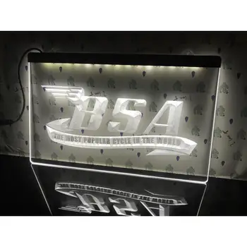 Светодиодная неоновая вывеска Bsa Motorcycles Cycle-3D-резьба по стене для дома, комнаты, спальни, офиса, декора фермерского дома