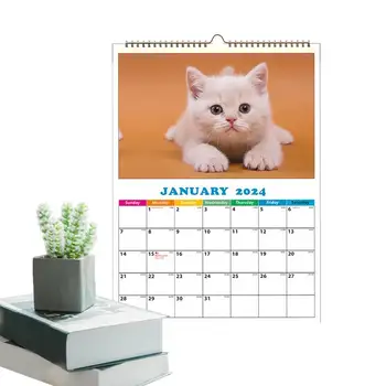 Собачий Календарь на 2024 год Забавный Ежедневный Кошачий Календарь Формата А4 Настенный Календарь Для Собак Ежедневный Декор Стен Для Квартиры, Классной Комнаты В Общежитии