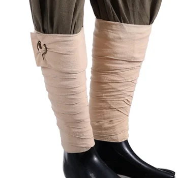 Средневековая шпатлевка LARP SCA Viking, обертывания для ног с застежками, винтажные мужские костюмы пиратов викингов, аксессуары для косплея.